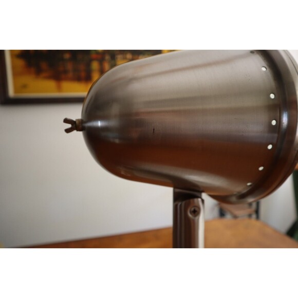 VTG Table Flood Stage Spot Light Lamp Adj Industrial Bullet Tilting Porthole Sil - Picture 6 of 16